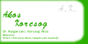 akos korcsog business card